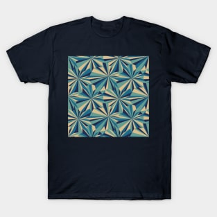 Retro Abstract Blue Geometry T-Shirt